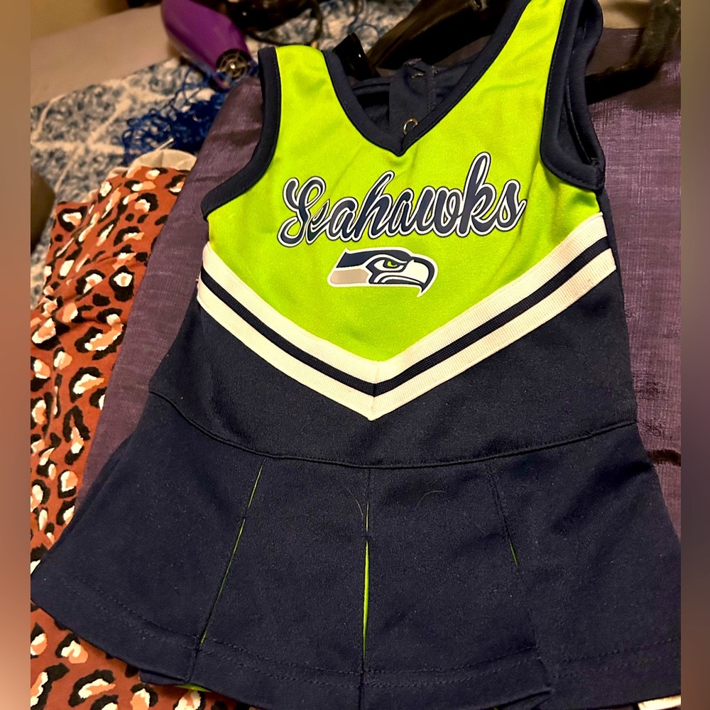 💙💚Seahawks dog or 12m Dress!Cute! Can fit dogs2 Use if for Posh Pet💚💙or Kids